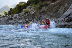 Rafting along the Vjosa.  Many small-scale businesses and new emerging eco-tourism companies have based their existence on the free-flowing waters of the Vjosa.